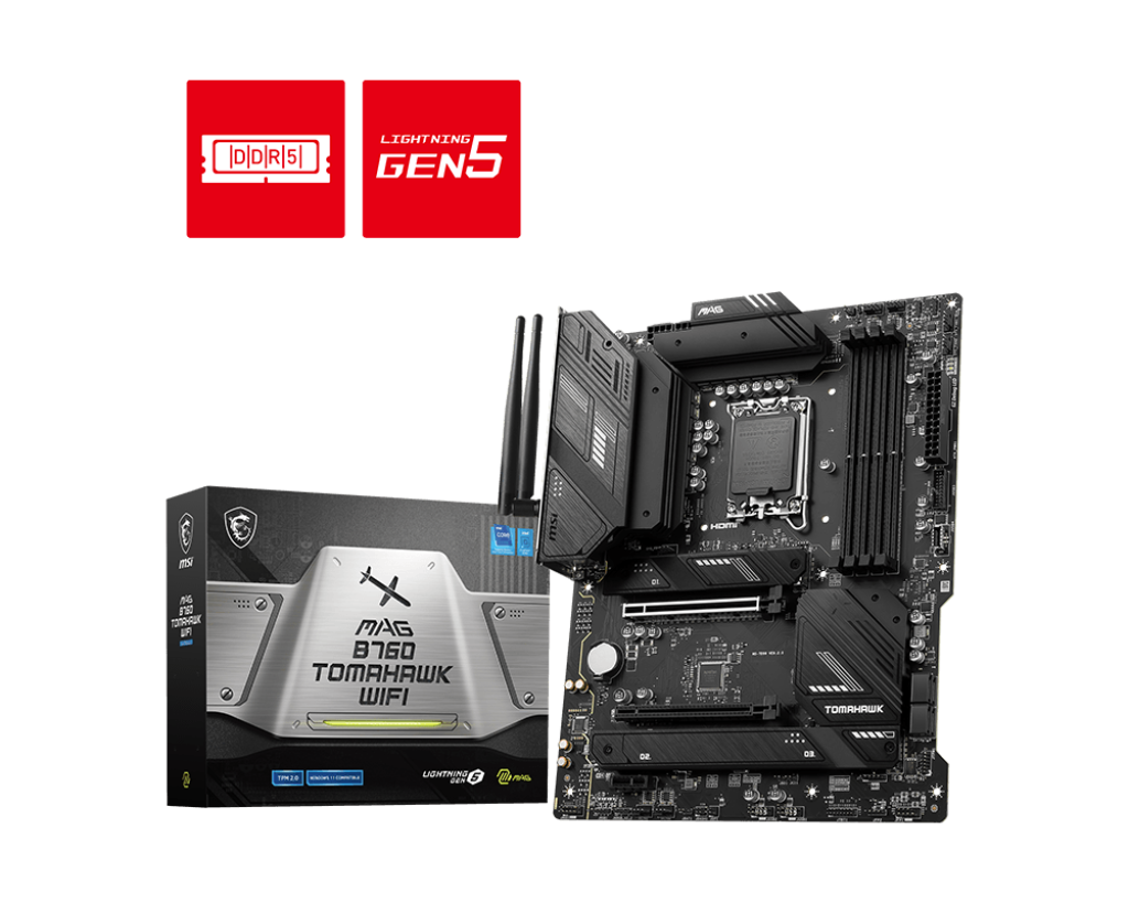 MOTHER INTEL B760 TOMAHAWK WIFI MSI MAG LGA1700 4xDDR5 256GB ATX 1AÑO DE GARANTIA