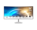 MONITOR MSI 34" MP341CQW 4MS 100HZ UWQHD CURVO DP HDMI BLANCO PRO MP341CQW 12M DE GARANTIA