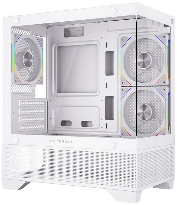 GABINETE BALAM RUSH TANK PERFORM 3200 BLANCO M-ATX 3VENT ARGB USB-3.0 CRISTAL S/FUENTE BR-941662 11M DE GARANTIA