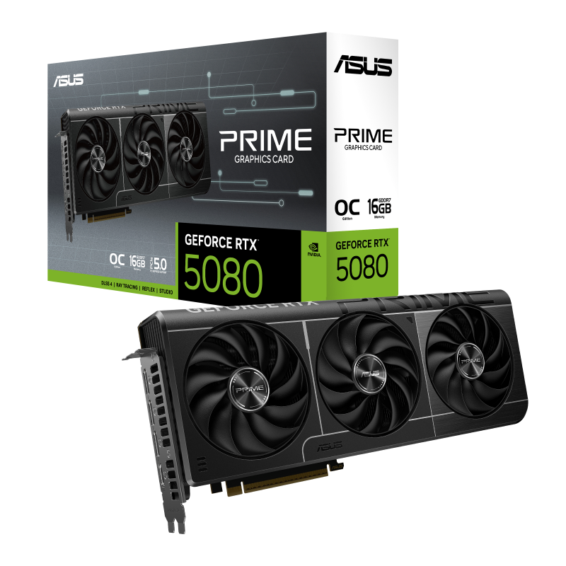 TVIDEO ASUS PRIME GEFORCE RTX 5080 OC 16GB GDDR7 HDMI DP PRIME-RTX5080-O16G  1 AÑO DE GARANTIA