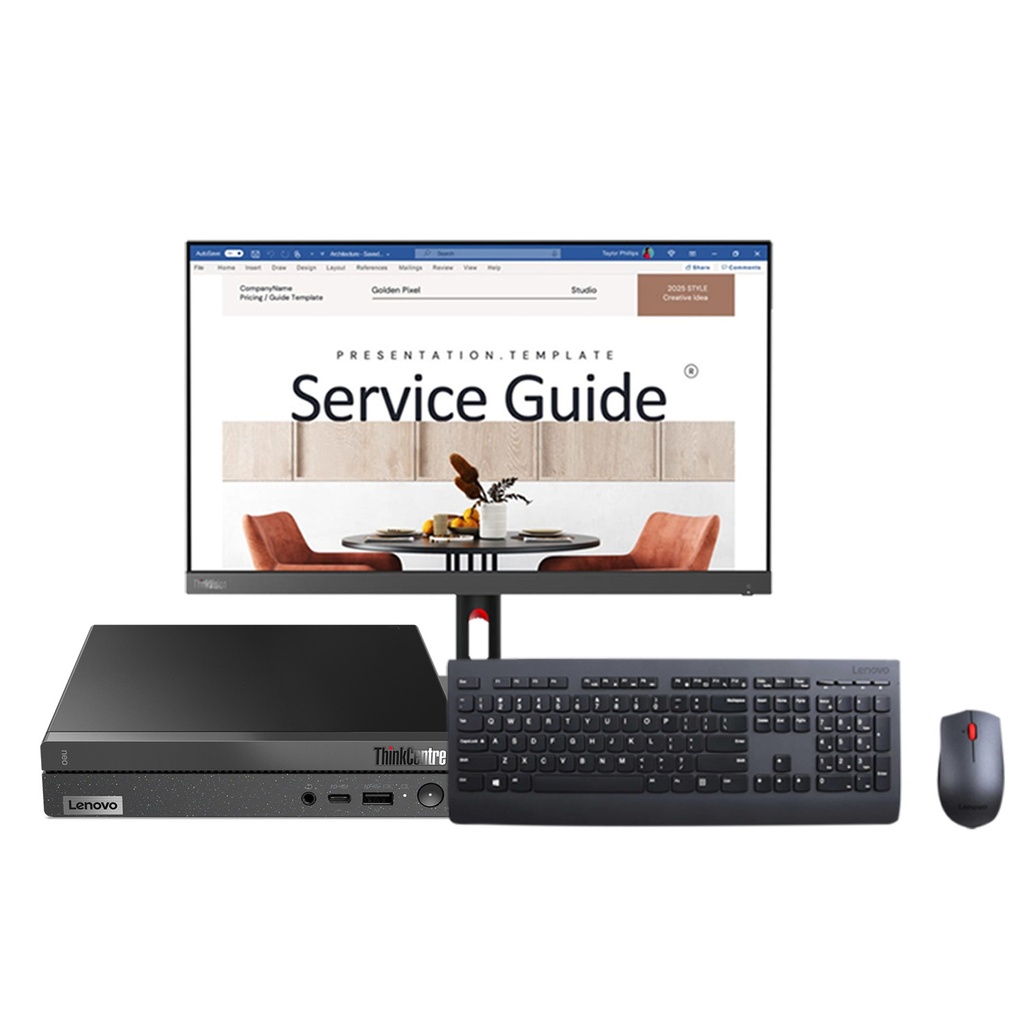 BUNDLE CPU LENOVO THINKCENTER NEO 50Q CORE I3 1215U 512GB SSD 8GB DDR4 + MONITOR LENOVO THINK VISION S24i-30 23.8" IPS 4MS 100HZ GARANTIA CON FABRICANTE