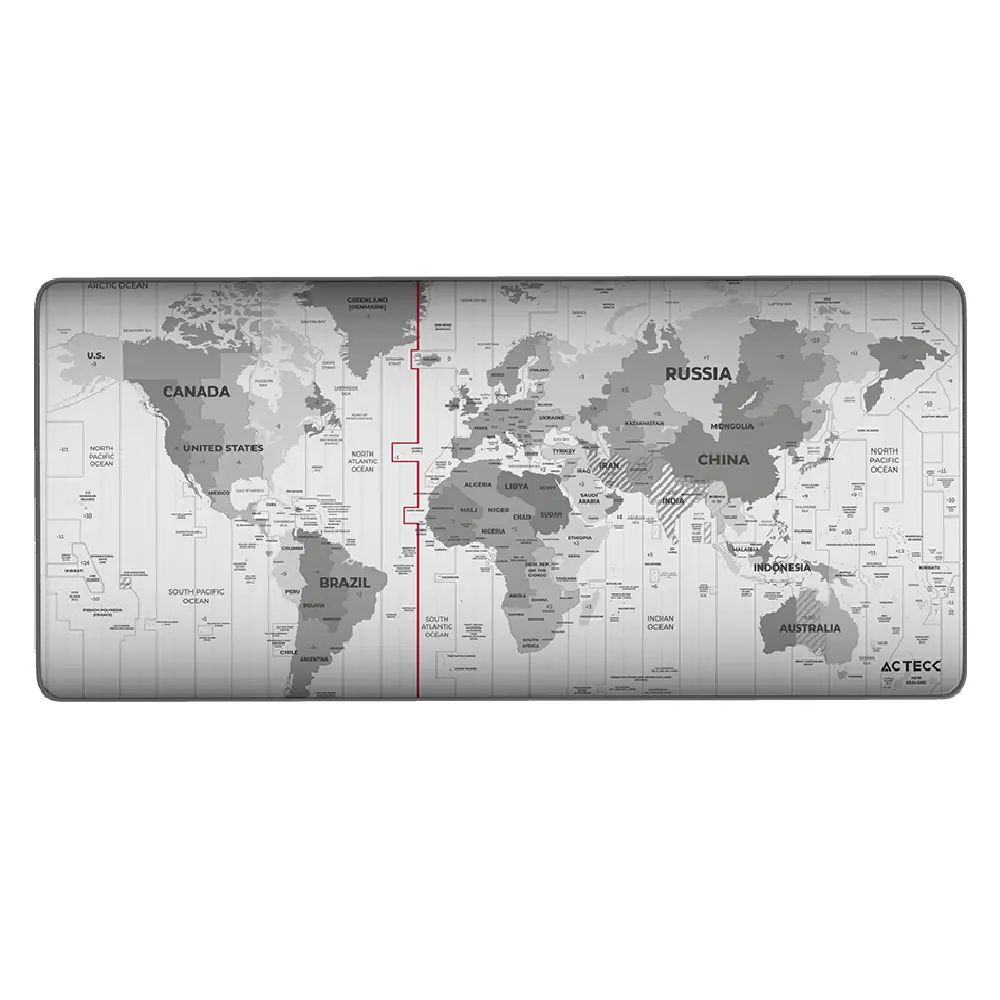 MOUSEPAD ACTECK VIBE FLOW WORLD MT494W TELA GOMA 80X35CM MUNDO ADVANCED GRIS AC-941044 SIN GARANTIA