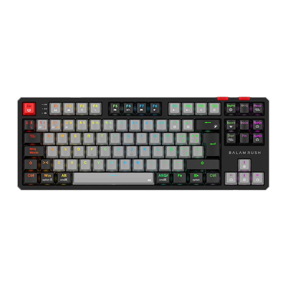 TECLADO BALAM RUSH LEVEL PRO GK990 2.4 MHZ BT  SWITCH ROJO RGB BR-940368 03M DE GARANTIA