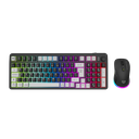 KIT 2 EN 1 WIFI BALAM RUSH SQUAD CONQUEST PRO KG525 NEGRO TECLADO 85% + MOUSE 7200DPI RGB BLUETOOTH RECARGABLE BR-940429 3M DE GARANTIA