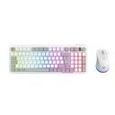 KIT 2 EN 1 WIFI BALAM RUSH SQUAD CONQUEST PRO KG525 BLANCO TECLADO 85% + MOUSE 7200DPI RGB BLUETOOTH RECARGABLE BR-940436 3M DE GARANTIA