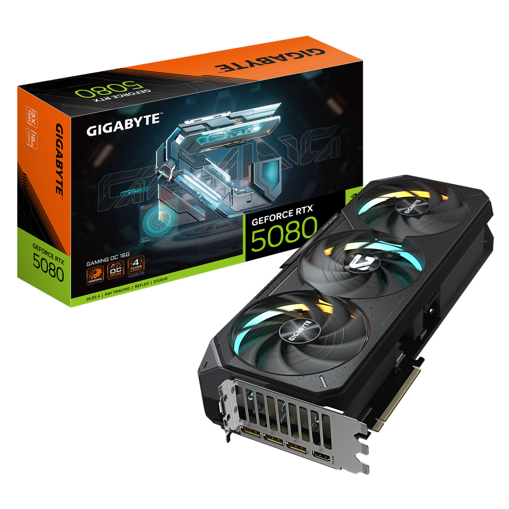 TVIDEO GIGABYTE RTX5080 GAMING OC 16GB 256 BIT GDDR7 GV-N5080GAMING OC-16GD 11M DE GARANTIA