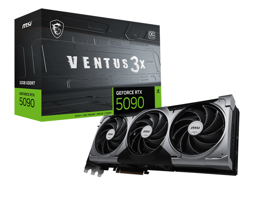 TARJETA DE VIDEO MSI RTX 5090 VENTUS 3X OC 32GB GDDR7 HDMI DP RTX 5090 32G VENTUS 3X OC 12M DE GARANTIA