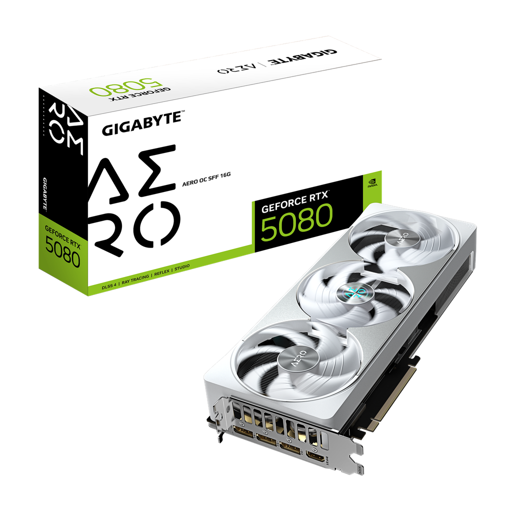 TVIDEO GIGABYTE RTX5080 AERO OC 16GD 256 BIT GDDR7 GV-N5080AERO OC-16GD 11M DE GARANTIA