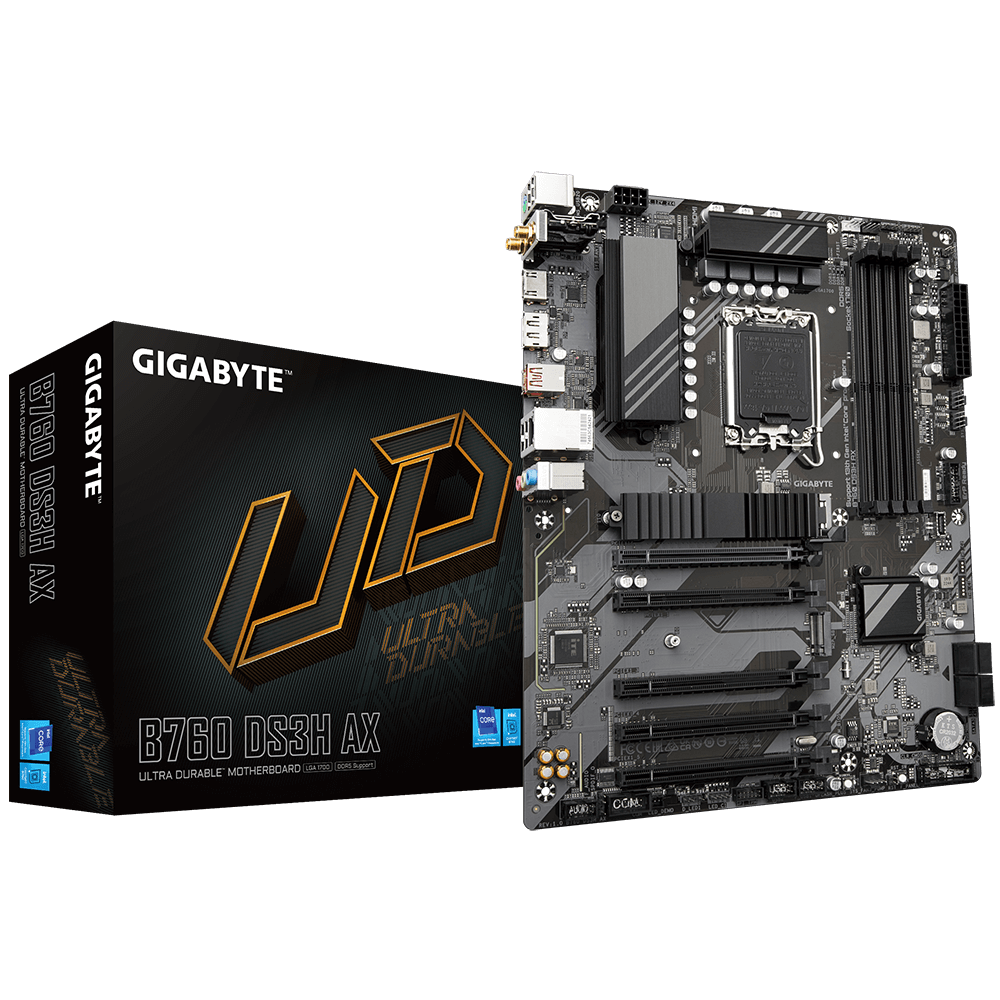 MB GIGABYTE B760 DS3H AX INTEL 1700 DDR5 G4GB ATX  B760 DS3H AX 11M DE GARANTIA