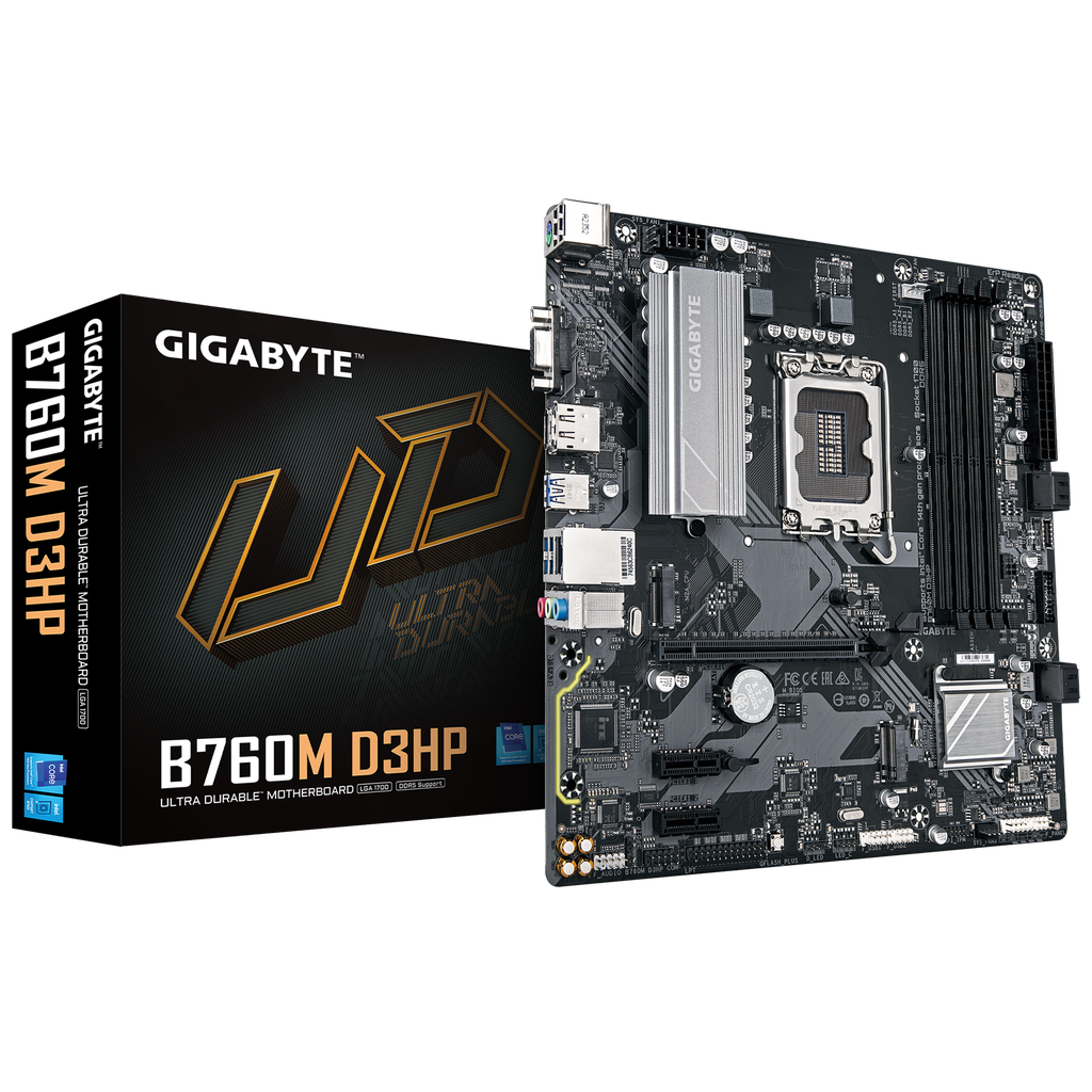 MB GIGABYTE B760M D3HP INTEL 1700 DRR5 64GB HDMI DP ATX B760M D3HP 11M DE GARANTIA