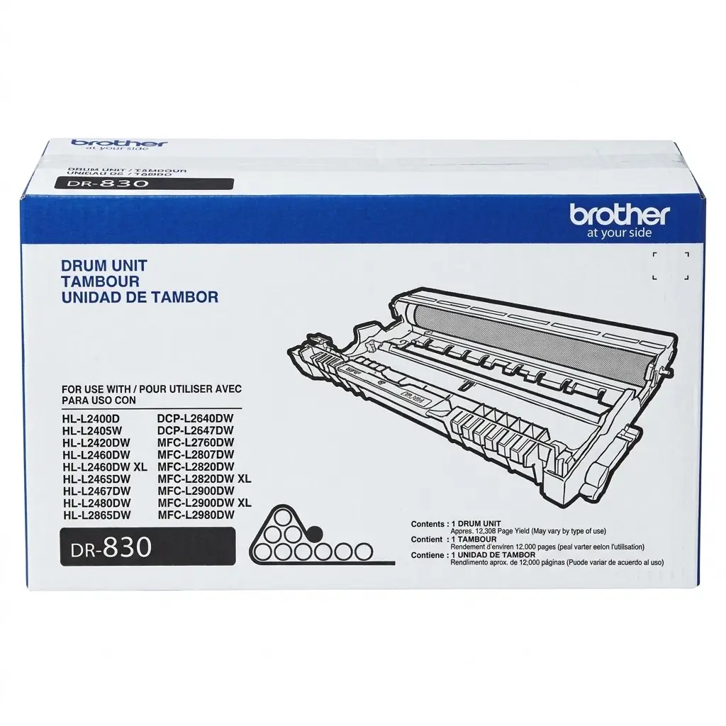TAMBOR BROTHER DR830 NEGRO 15 000 PAGINAS DCPL2660DW GARANTIA CON EL FABRICANTE