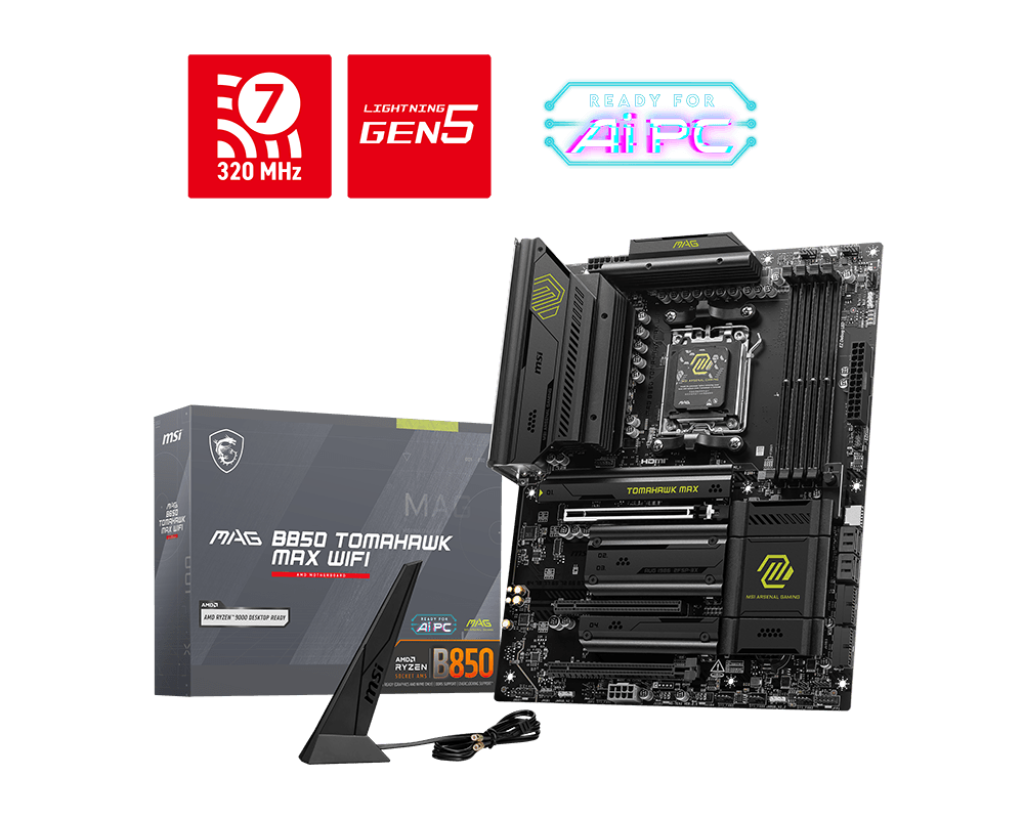 MB MSI B850 TOMAHAWK MAX WIFI AMD AM5 DDR5 256GB ATX HDMI USB-C MAG B850 TOMAHAWK MAX WIFI 12M DE GARANTIA