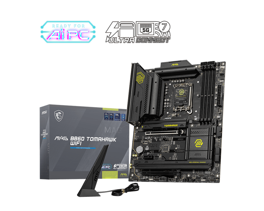MB MSI B860 TOMAHAWK WIFI INTEL GEN15 LGA1851 DDR5 256GB ATX DP HDMI USB-C MAG B860 TOMAHAWK WIFI 12M DE GARANTIA