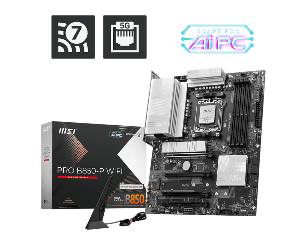 MB MSI PRO B850-P WIFI AMD DDR5 256GB AM5 ATX HDMI USB-C PRO B850-P WIFI 11M DE GARANTIA
