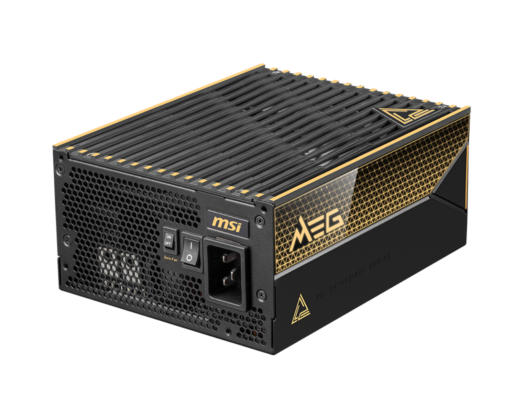 FUENTE MSI MEG AI1600T 1600W 80 PLUS TITANIUM PCIE 5.1 FULL MODULAR ATX MEG AI1600T PCIE5 12M DE GARANTIA