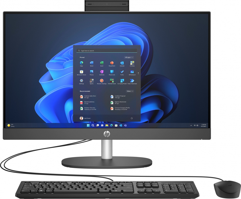 AIO HP 245 G10 RYZEN 5 7520U 512GB SSD 8GB DDR5 23.8" FHD NEGRO W11H 9E3C5LA GARANTIA CON FABRICANTE