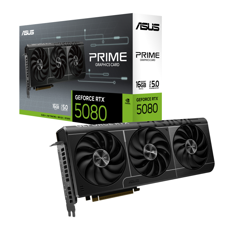 TVIDEO ASUS PRIME RTX5080 16GB GDDR7 HDMI PRIME-RTX5080-16G  90YV0LX1-M0AA00 1AÑO DE GARANTIA