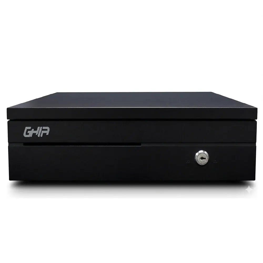 CAJON DE DINERO GHIA 4BILL 8MON GCD481 NEGRO ACERO RJ11 GARANTIA DIRECTO CON FABRICANTE