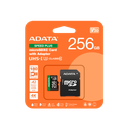 MEMORIA MICRO SD ADATA SPEED PLUS XC 256GB CLASE 10 UHS-I V30 U3 VERDE UD256GUI3V30A2SP-RA1 11M DE GARANTIA