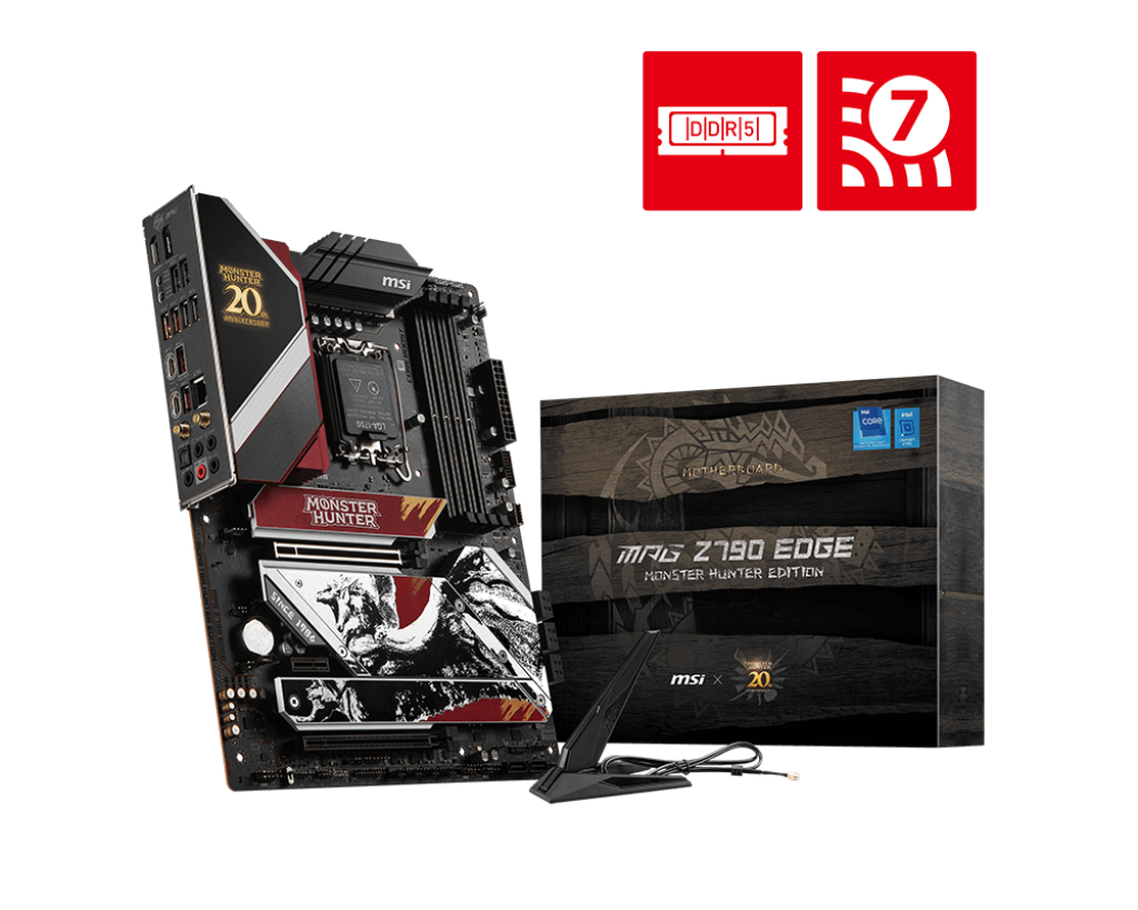 MB MSI Z790 EDGE MONSTER HUNTER EDITION INTEL 14VA LGA1700 256GB ATX DP HDMI USB-C MPG Z790 EDGE MONSTER HUNTER EDITION 12M DE GARANTIA