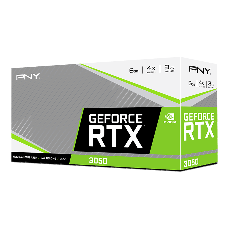 TARJETA DE VIDEO NVIDIA RTX3050 6GB GDDR6 PNY VERTO VCG30506DFXPB1 1AÑO DE GARANTIA