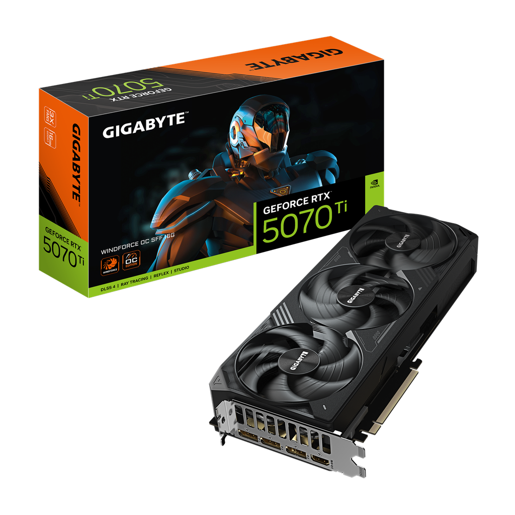 TVIDEO GIGABYTE RTX5070 TI WINDFORCE OC SFF 16GB 256BIT GDDR7 GV-N507TWF3OC-16GD 11M DE GARANTIA