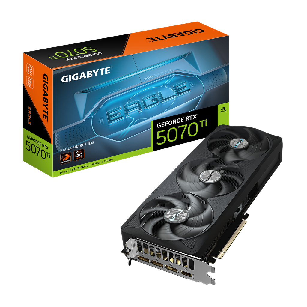 TARJETA DE VIDEO NVIDIA RTX5070TI 16GB OC GDDR7 GIGABYTE EAGLE SFF GV-N507TEAGLE OC-16GD 12M DE GARANTIA