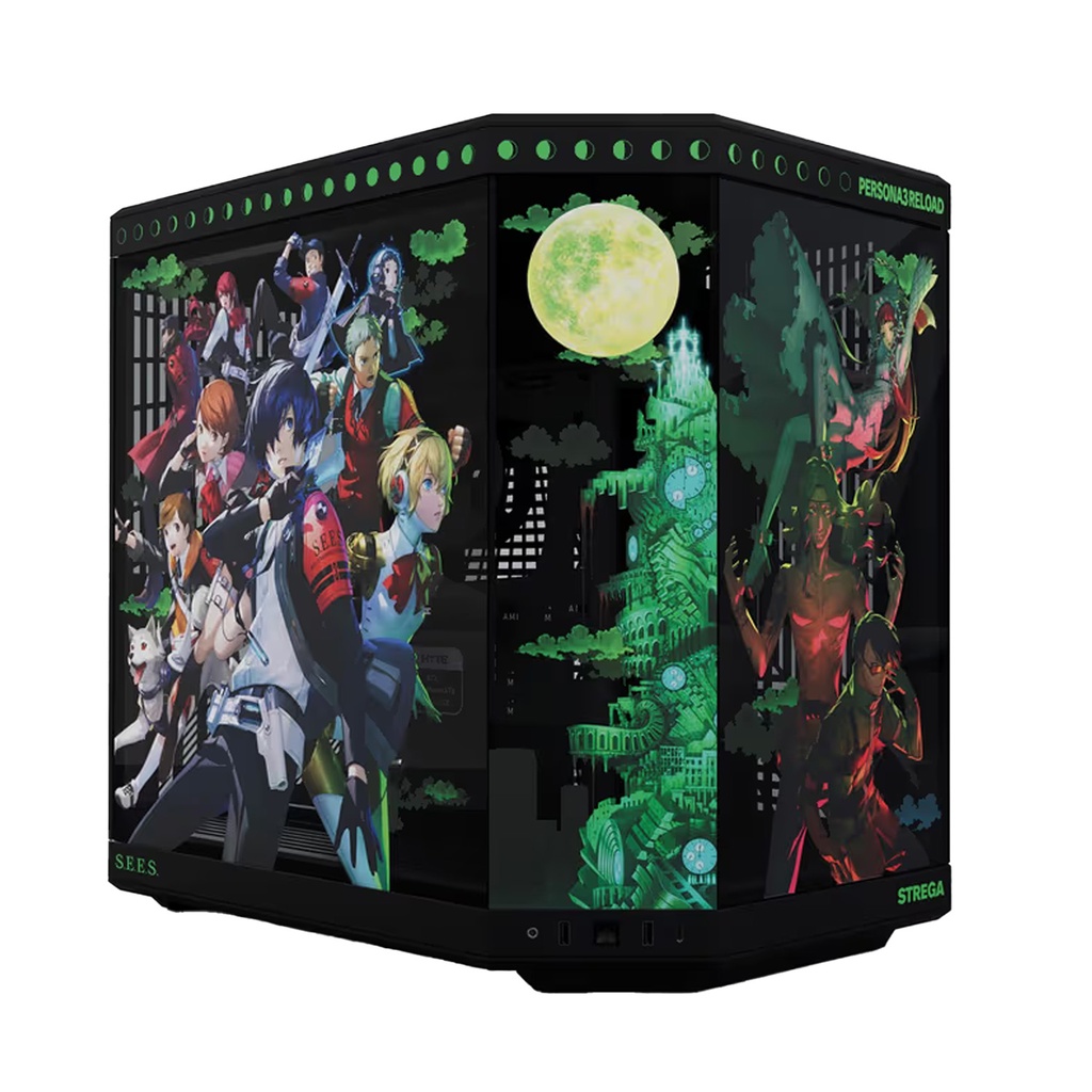 GABINETE HYTE PERSONA 3 RELOAD Y70 EATX S/FUENTE CRISTAL NEGRO/VERDE CS-HYTE-Y70-P3R 11M DE GARANTIA
