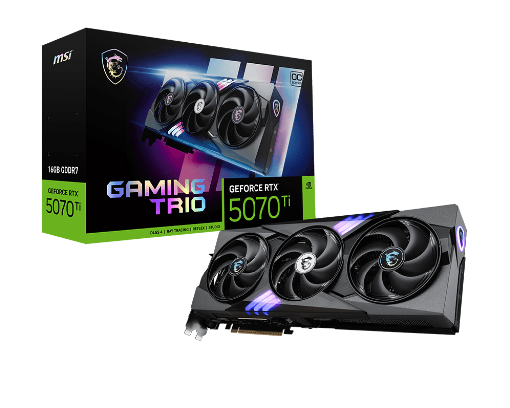 TARJETA DE VIDEO NVIDIA RTX5070TI 16GB OC GDDR7 MSI GAMING RTX 5070 TI 16G GAMING TRIO OC PLUS 12M DE GARANTIA