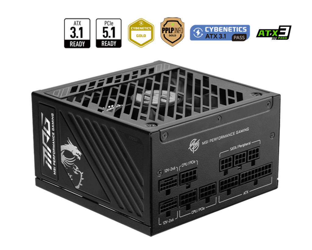 FUENTE MSI MPG A1000GS 1000W 80 PLUS GOLD PCIE 5.1 FULL MODULAR ATX MPG A1000GS PCIE5 12M DE GARANTIA
