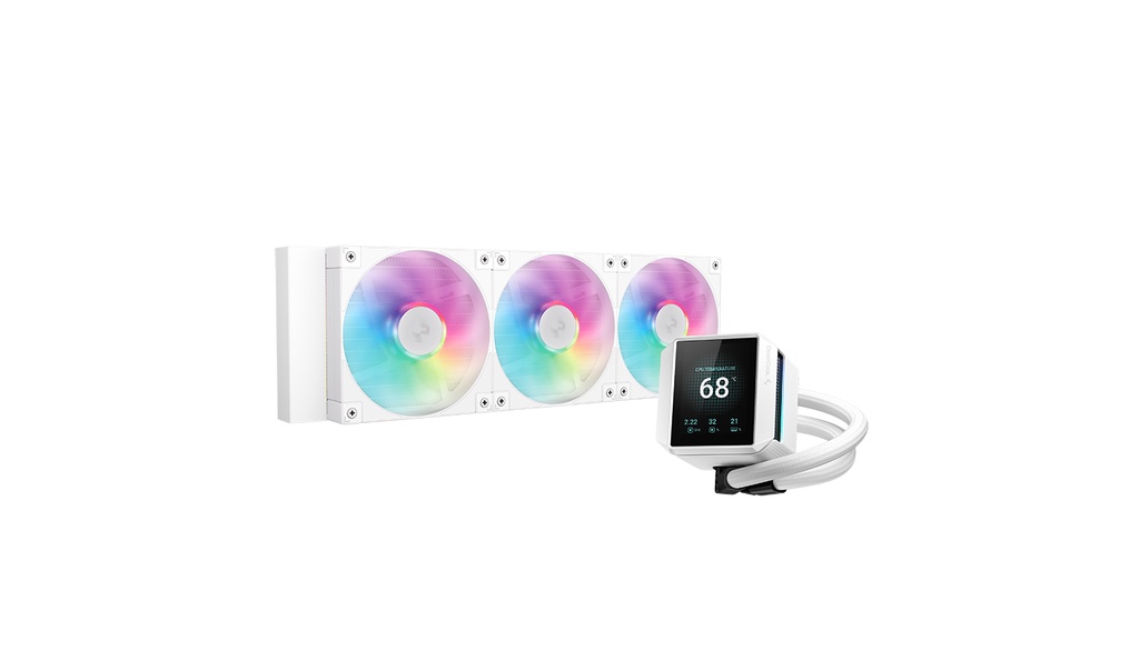 ENFRIAMIENTO DEEPCOOL MYSTIQUE 360 LX360 BLANCO ARGB AM5/LGA1700 PANTALLA LCD TFT R-LX360-WHDSNMCP-G-1 12M DE GARANTIA