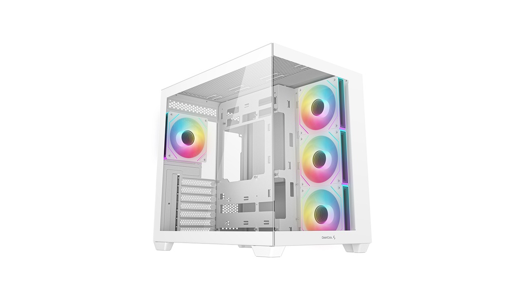 GABINETE DEEPCOOL CG530 4F BLANCO ARGB ATX S/FUENTE CRISTAL R-CG530-WHADA4-G-1 11M DE GARANTIA