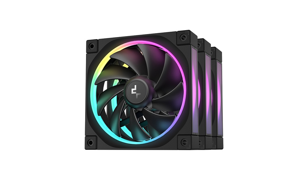 VENTILADOR DEEPCOOL FL12 NEGRO RGB 120MM 3PACK R-FL12-BKAPN3-G 11M DE GARANTIA