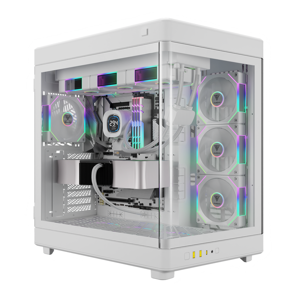 GABINETE GAMDIAS NESO P1 PRO BLANCO E-ATX ARGB S/FUENTE CRISTAL GABINETE GD-NESO P1 PRO WW 11M DE GARANTIA