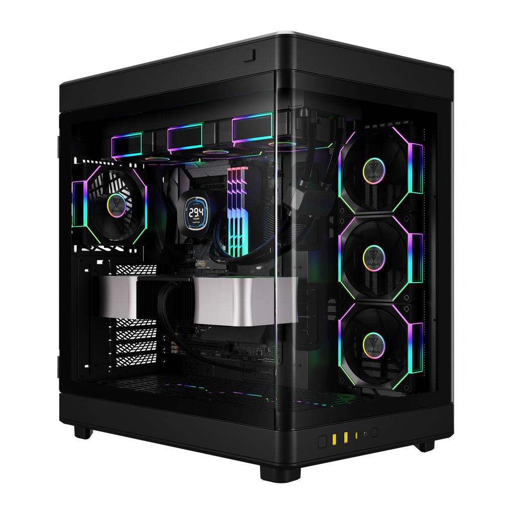 GABINETE GAMDIAS NESO P1 PRO NEGRO E-ATX ARGB S/FUENTE CRISTAL  GD-NESO P1 PRO 11M DE GARANTIA