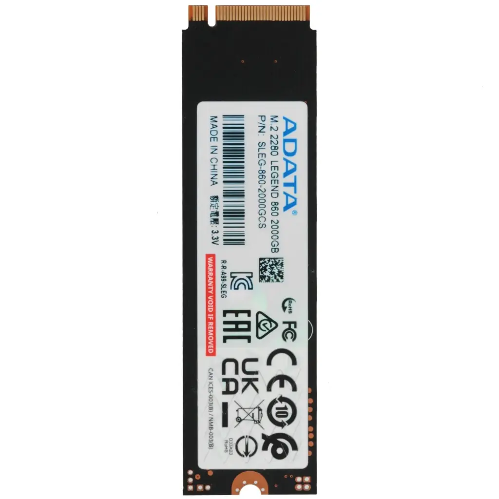 SSD ADATA LEGEND 860 2TB M.2 6000MB/5000MB SLEG-860-2000GCS 11M DE GARANTIA