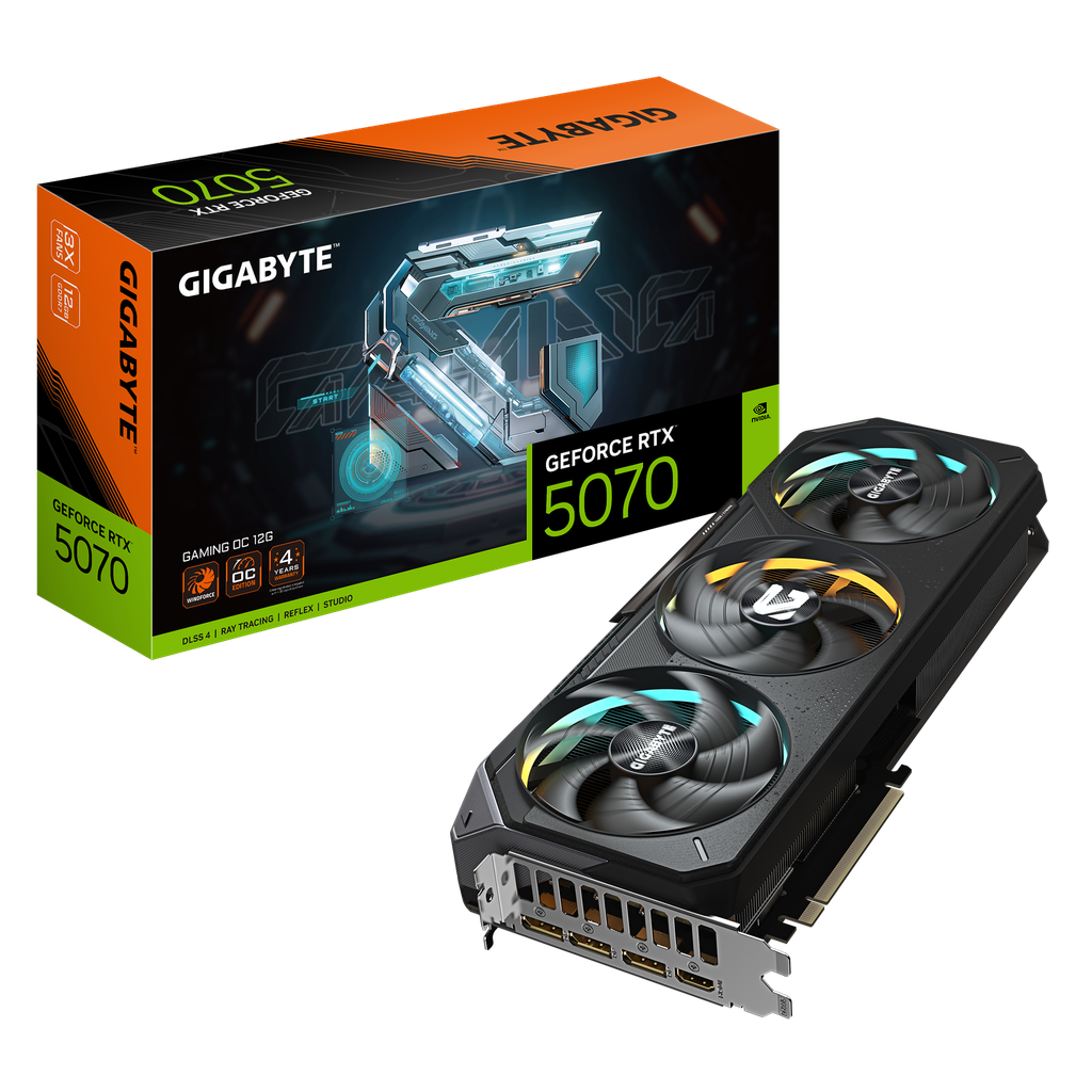 TARJETA DE VIDEO NVIDIA GEFORCE RTX5070 12GB OC GDDR7 GIGABYTE GAMING GV-N5070GAMING OC-12GD 12M DE GARANTIA