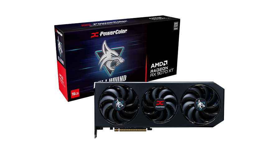 TARJETA DE VIDEO RADEON RX9070XT 16GB OC GDDR6 POWER COLOR HELLHOUND BLACK RX9070XT 16G-L/ OC 1AÑO DE GARANTIA