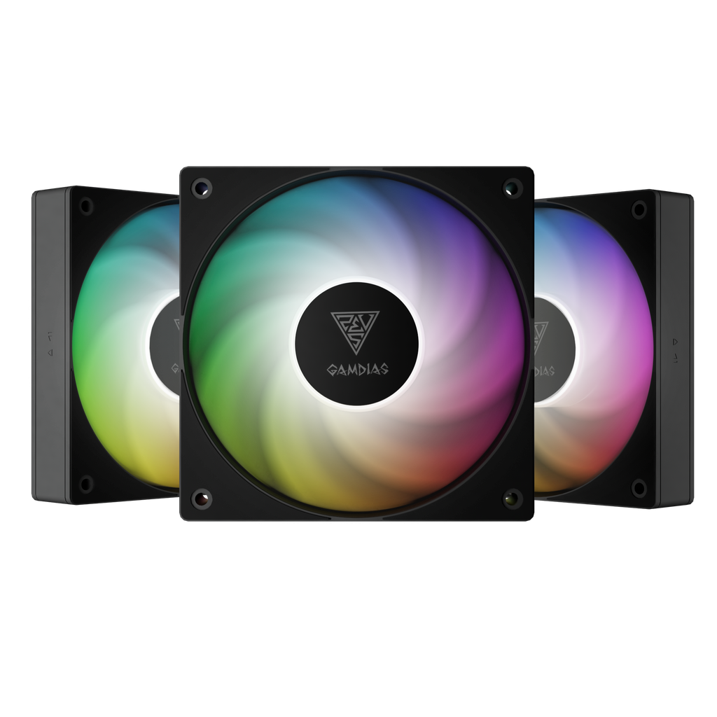 VENTILADOR GAMDIAS NOTUS M1 3X120 NEGRO ARGB NOTUS M1-1203 ARGB 3M DE GARANTIA