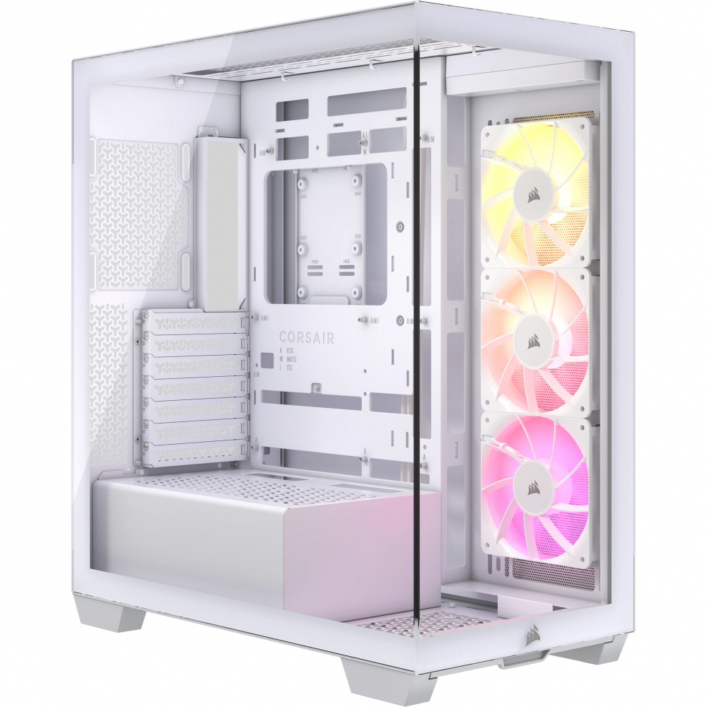 GABINETE CORSAIR 3500X BLANCO ARGB S/FUENTE CRISTAL M-ATX CC-9011279-WW 11M DE GARANTIA