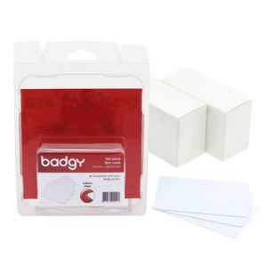 PAQUETE DE TARJETAS PVC BADGY BLANCAS 100 PIEZAS PARA IMPRESORAS BADGY EVOLIS 100 200 CBGC0020W SIN GARANTIA