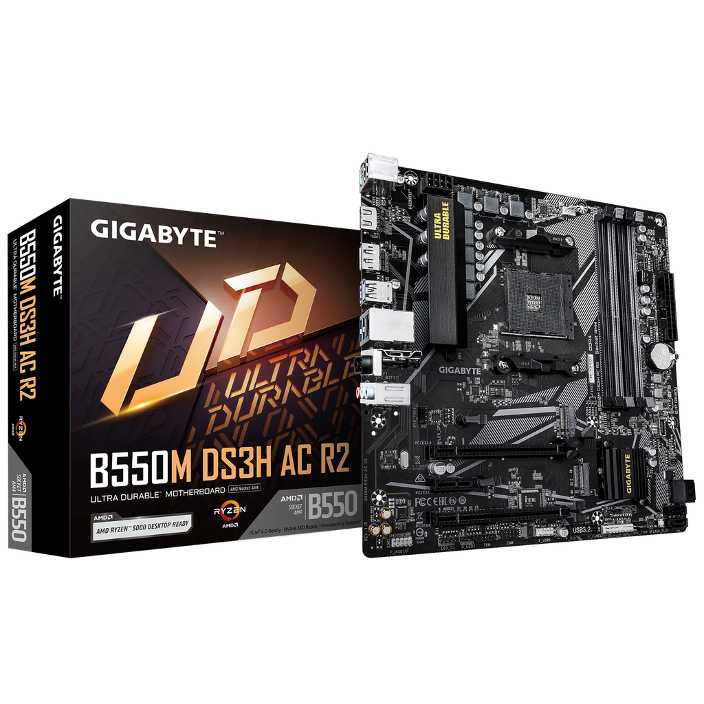 MOTHER AMD B550M DS3H AC R2 GIGABYTE AM4 4xDDR4 128GB M-ATX 12M DE GARANTIA