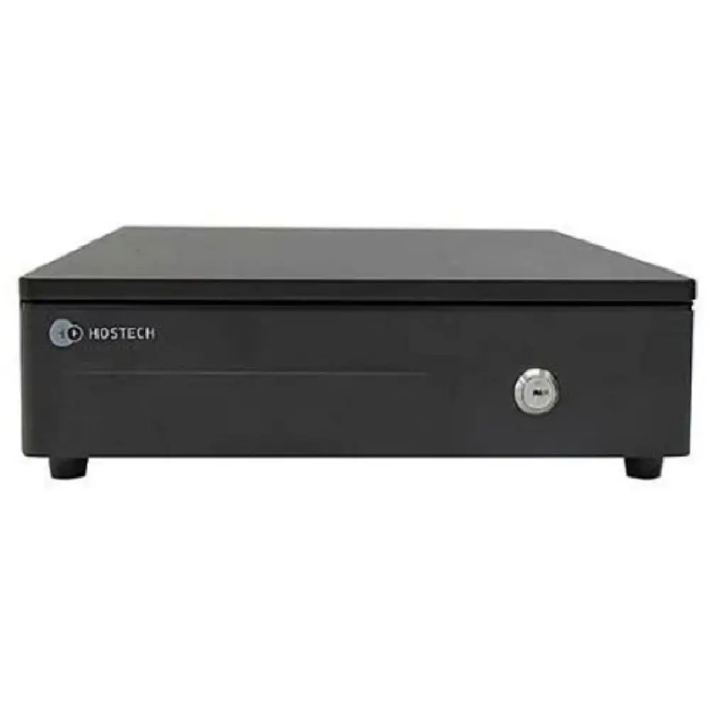 CAJON DE DINERO HOSTECH HT-300 4 BILLETES 8 MONEDAS NEGRO ACERO RJ11 HTPOSCD1B GARANTIA CON FABRICANTE