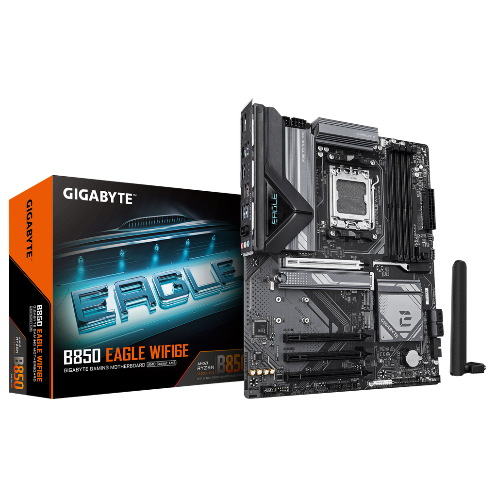 MOTHER AMD B850 WIFI6E GIGABYTE EAGLE AM5 4xDDR5 256GB ATX 12M DE GARANTIA