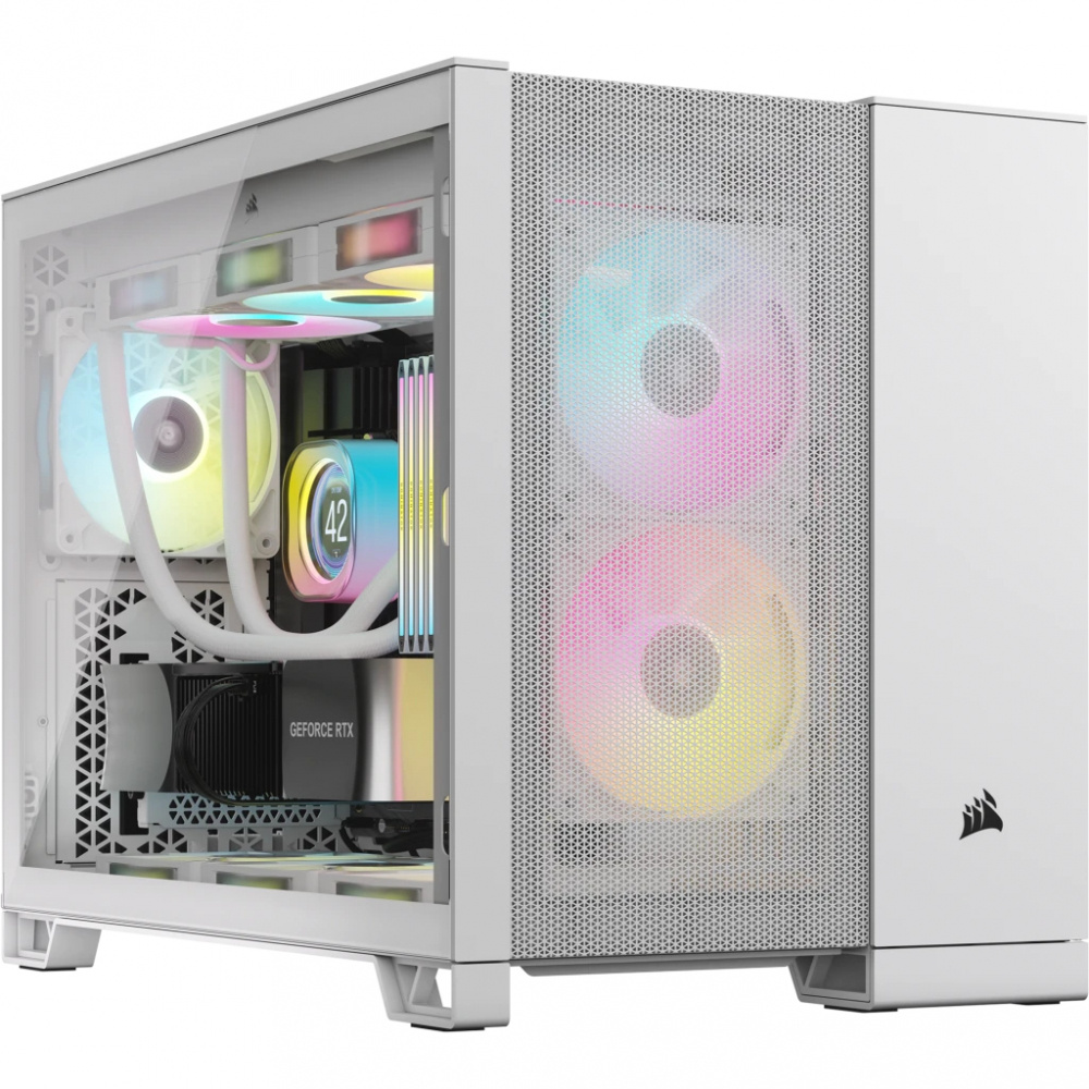 GABINETE CORSAIR AIRFLOW 2500D BLANCO S/FUENTE CRISTAL M-ATX CC-9011264-WW 11M DE GARANTIA