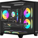 GABINETE FORMULA V LINE Z9M FLOE NEGRO S/FUENTE CRISTAL M-ATX USB-C 11M DE GARANTIA