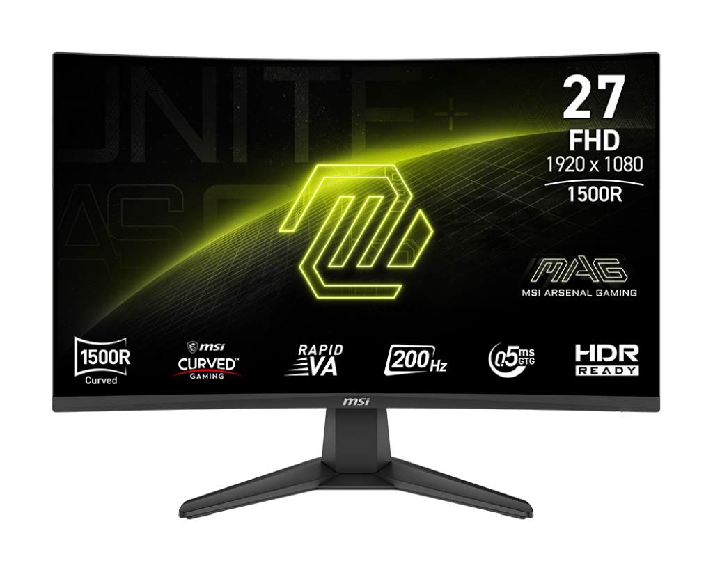 MONITOR 27 MSI 276CF 0.5MS 200HZ FULL HD GAMER VA CURVO ADAPTIVE SYNC MAG 276CF E20 1 AÑO DE GARANTIA