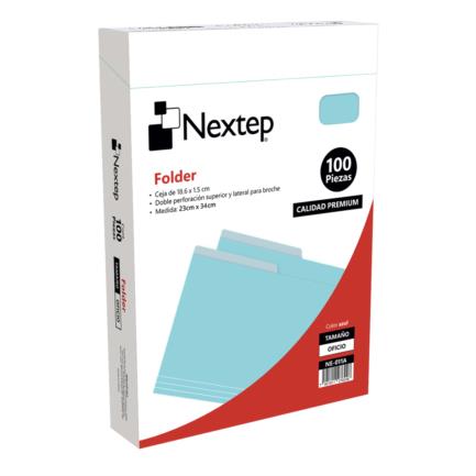 FOLDER NEXTEP NE-011A AZUL OFICIO C/100PZS SIN GARANTIA