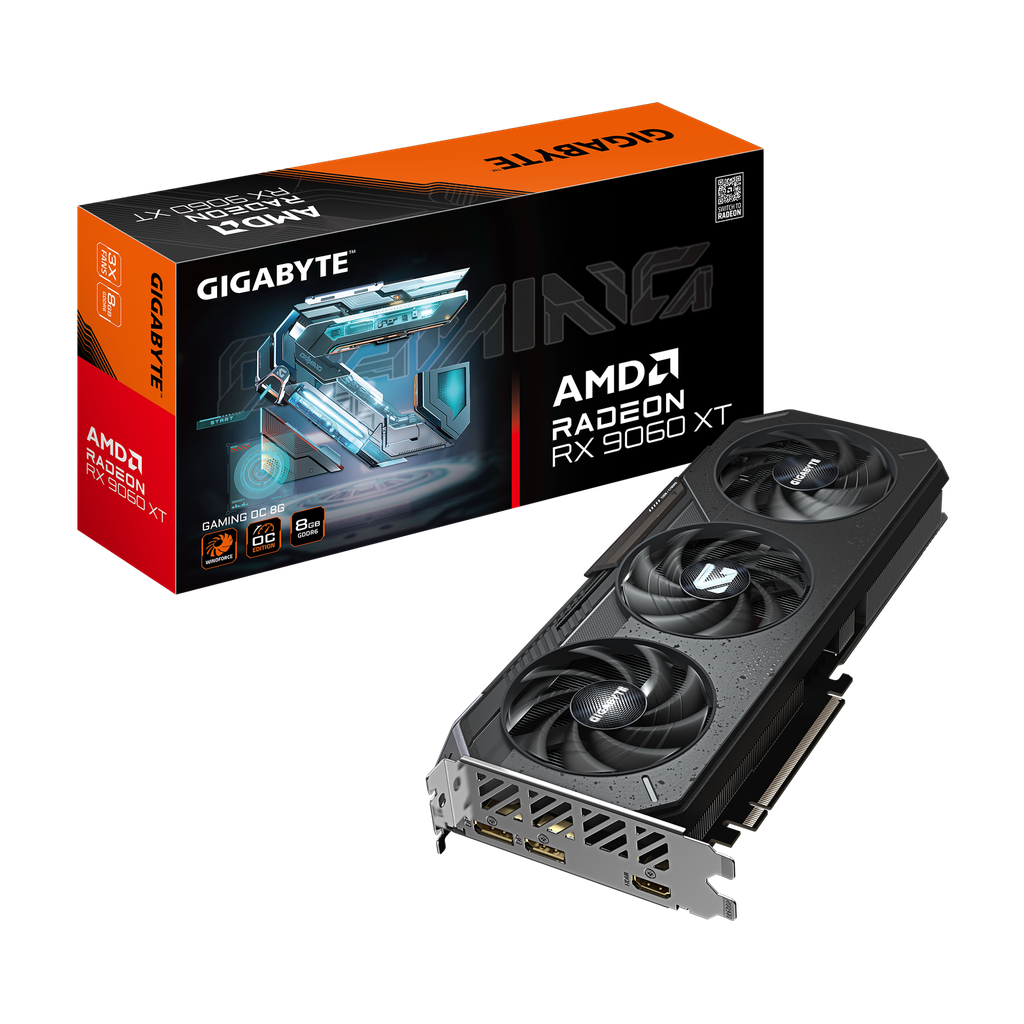 TARJETA DE VIDEO RADEON RX9060XT 8GB OC GDDR6 GIGABYTE GAMING GV-R9060XTGAMING OC-8GD 12M DE GARANTIA