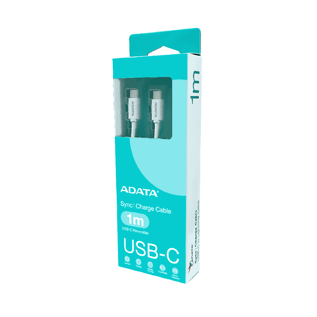 CABLE ADATA USB-C/USB-C BLANCO 1METRO CACC-100PN-WH SIN GARANTIA
